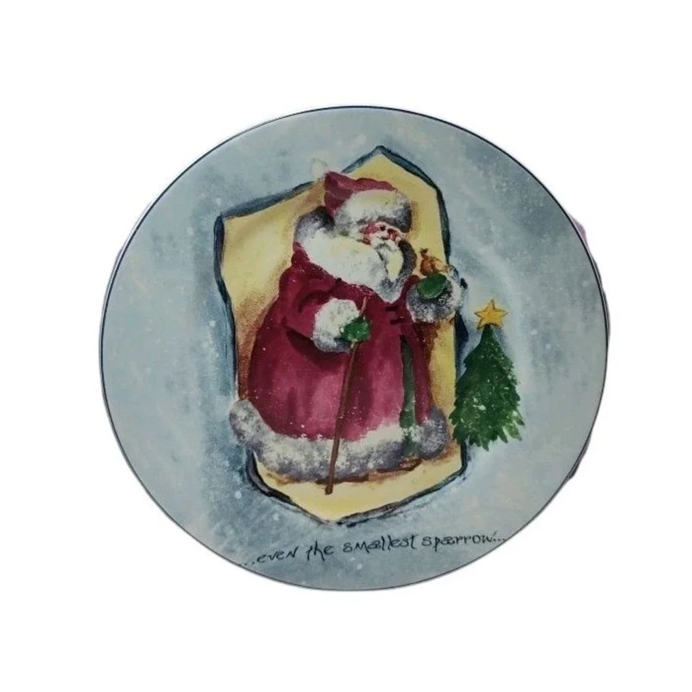 Vintage Royal Norfolk Santa Plate Even The Smallest‎ Sparrow Christmas Holiday
